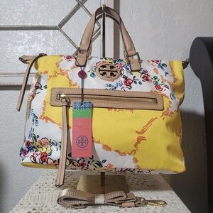 Tory Burch Vibrant Yellow Floral Tote
